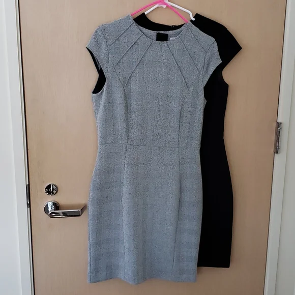 H&M | Dresses | 2 Hm Sheath Dresses Black Gray Work Grey Professional Dress  | Poshmark